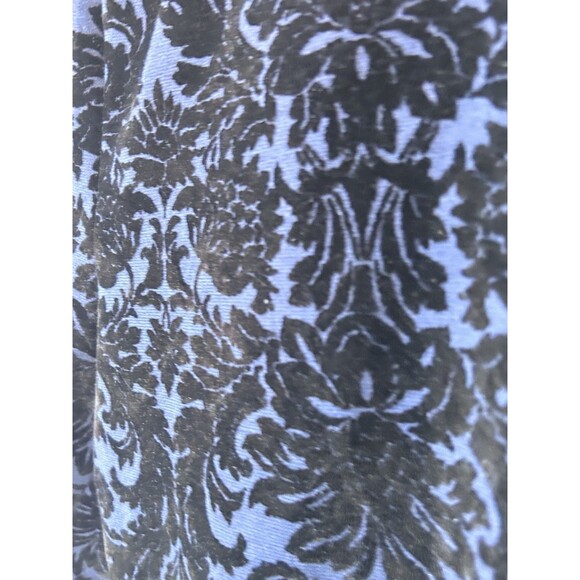 Roz & Ali Womens Medium Blue Black Floral Burnout Pants - Picture 7 of 9